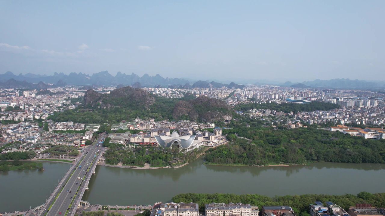 广西桂林山水风光航拍 