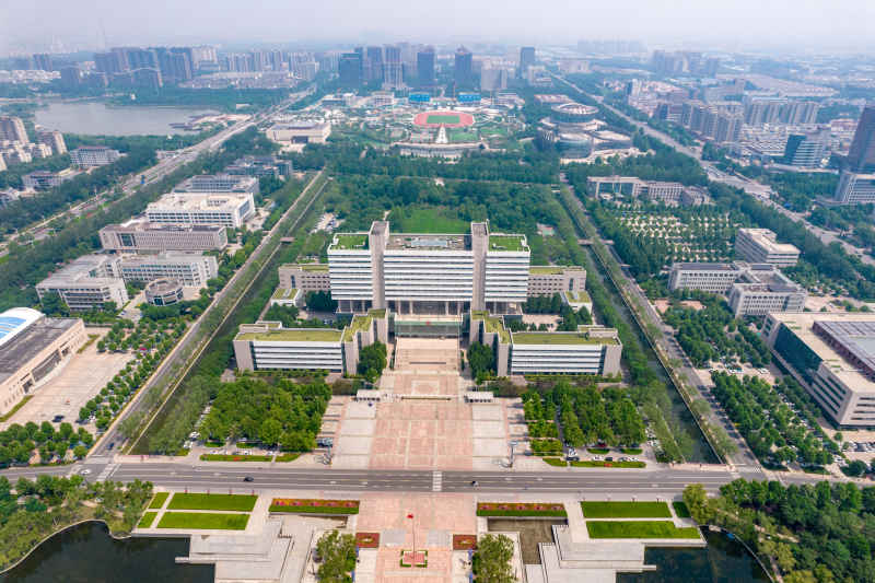 山东德州城市风光航拍摄影图