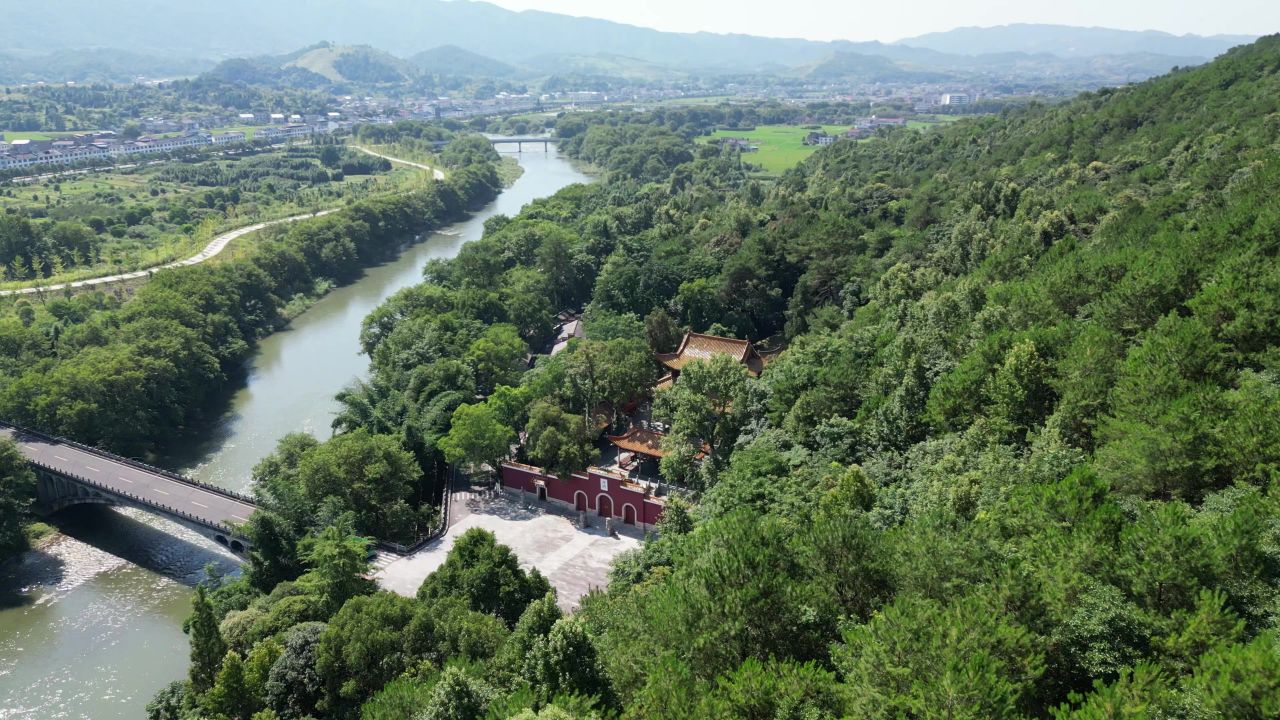 湖南株洲炎帝陵5A景区航拍 
