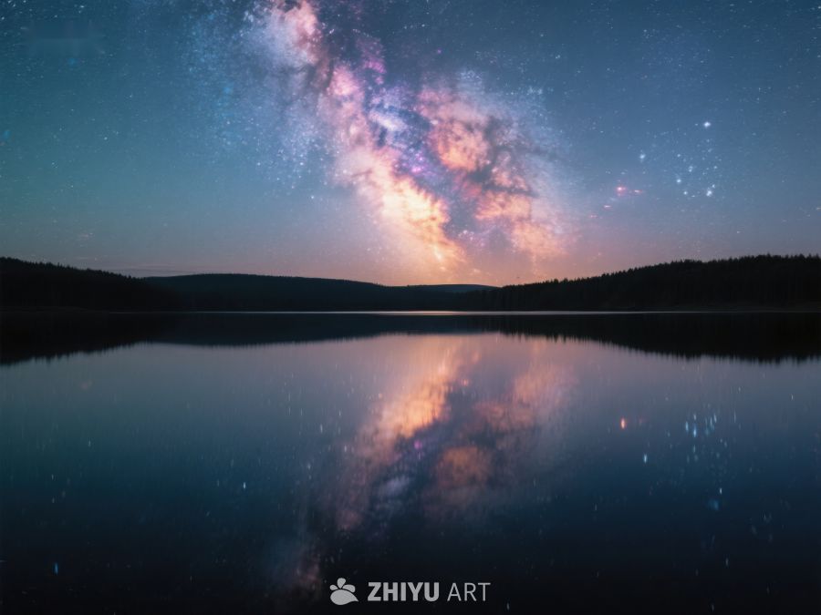 银河倒映湖面，夜空璀璨如梦 522