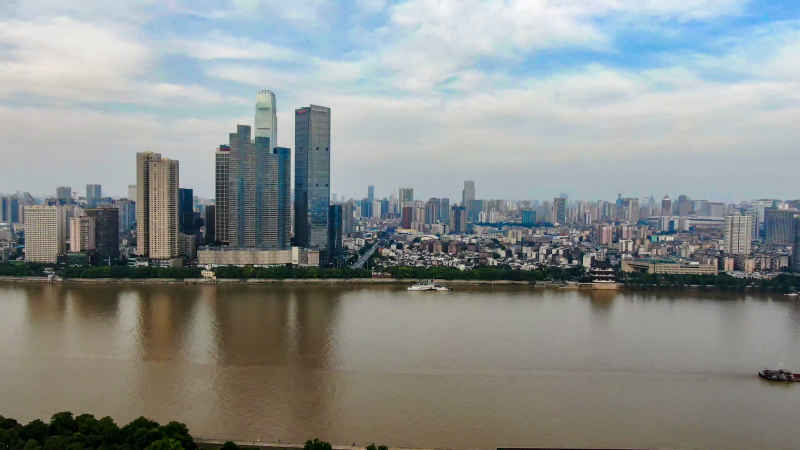 湖南长沙城市风光航拍图 