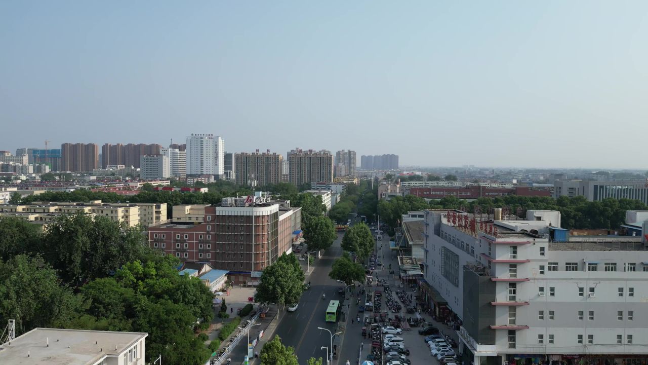 河南新乡城市夜景灯光航拍