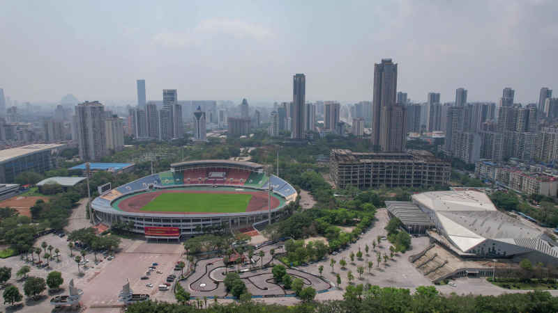  广西柳州体育中心航拍