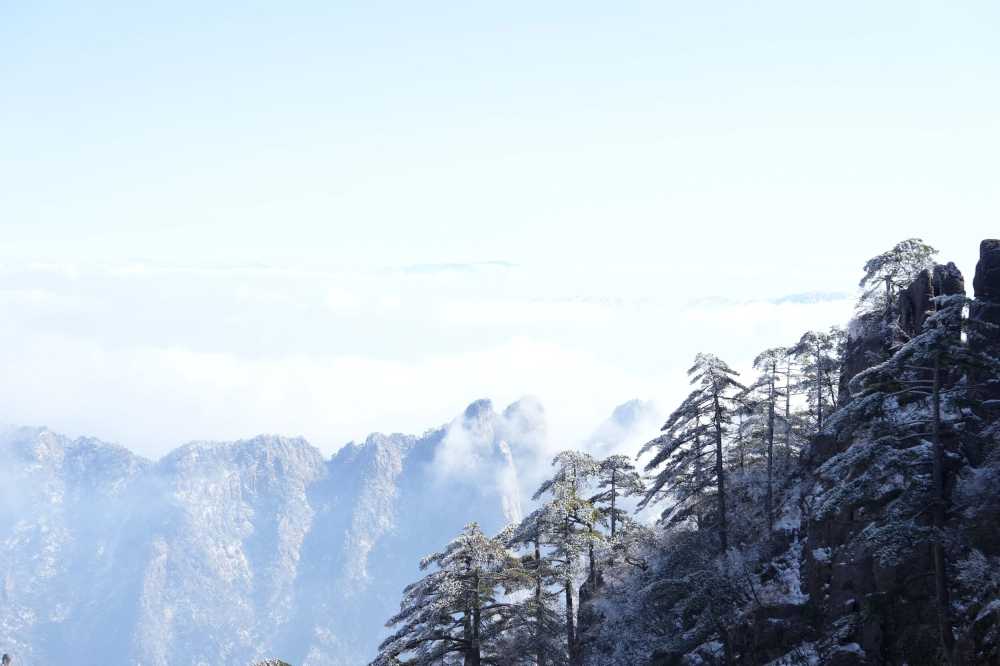 雪落黄山，雾凇云海——山篇