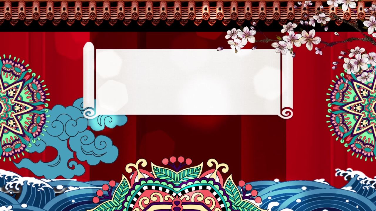 古风背景视频 中国风 意境春天 桃花 水墨 87
