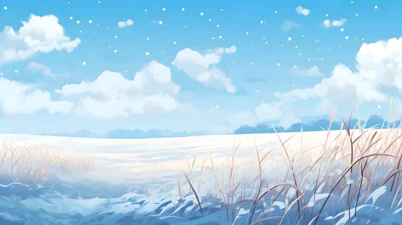 冬季唯美创意背景插画图 95