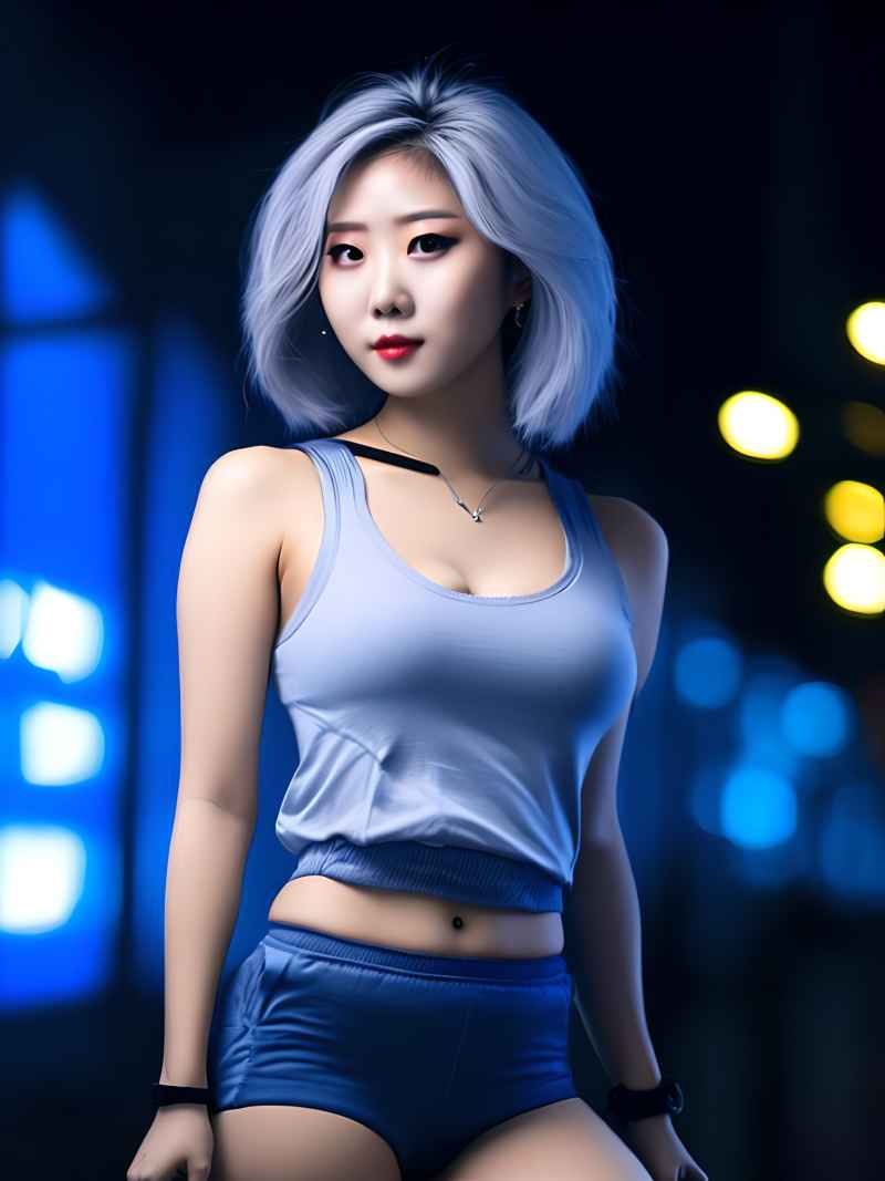 蓝色夜光时尚美女达人 6