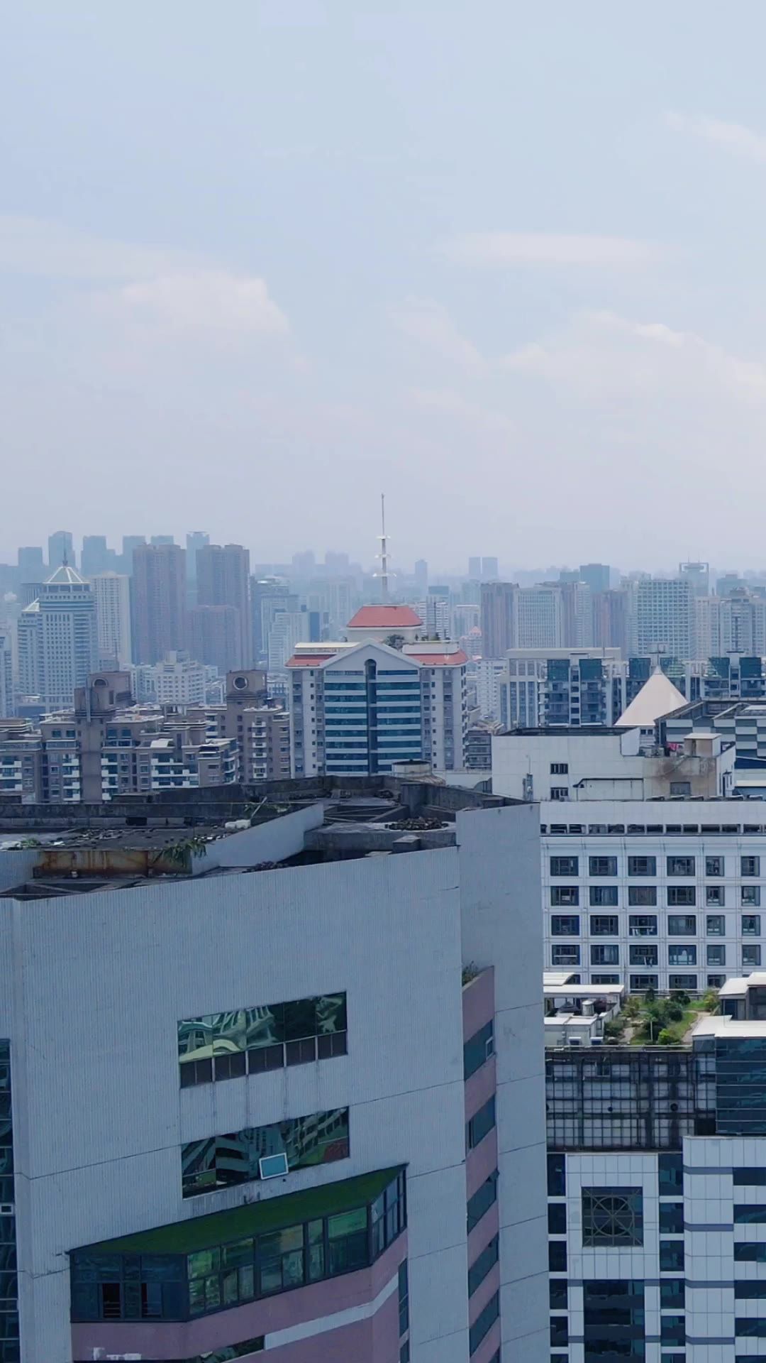 城市航拍福州五四路商业圈竖屏