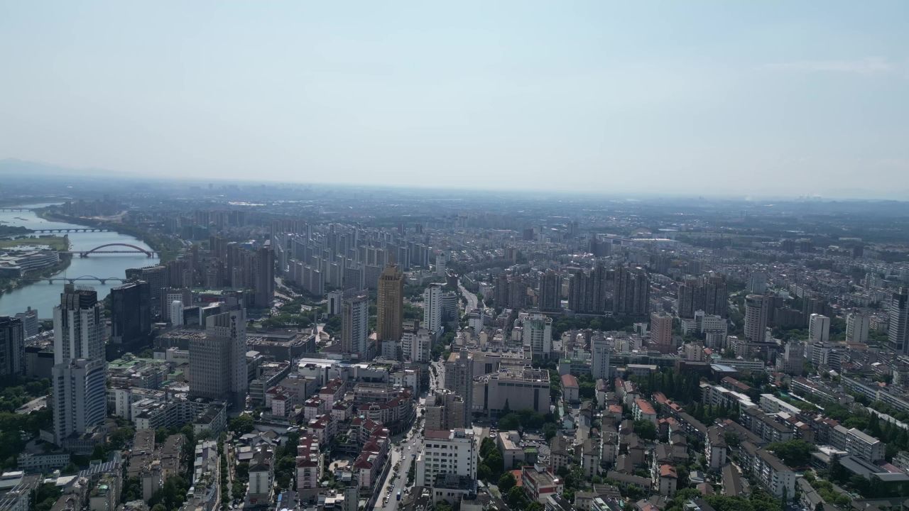  航拍金华江北金华大景