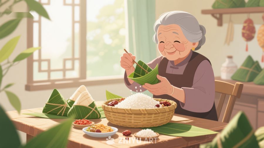 温馨厨房：老奶奶包粽子 393