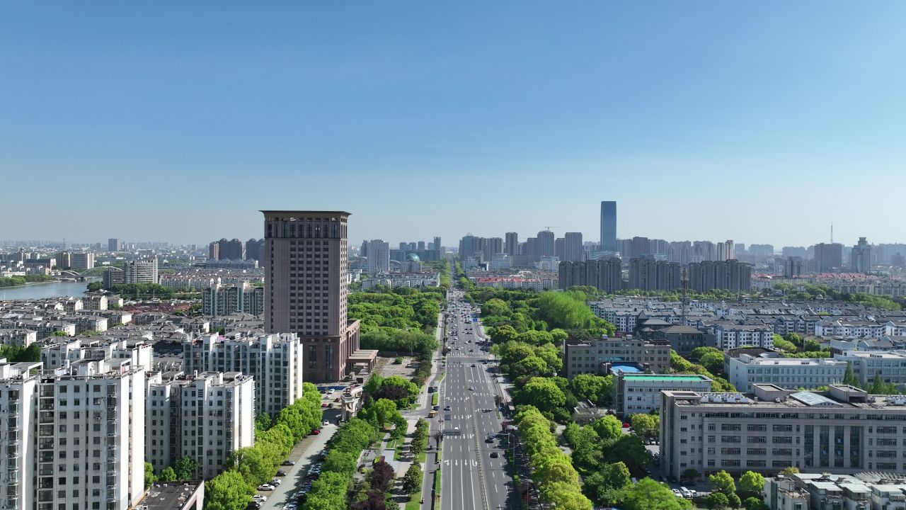 4K航拍昆山城市建筑风光 3