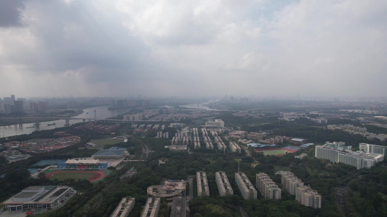 广州城市建设城市风光航拍 
