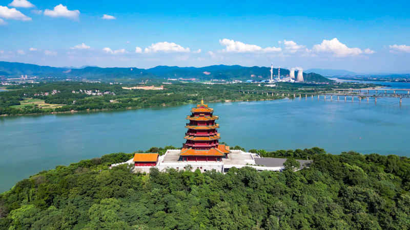 江西吉安城市风光旅游景区航拍图