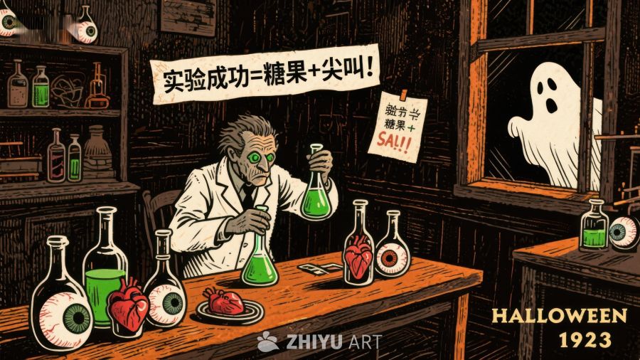 复古实验室里的万圣节实验
