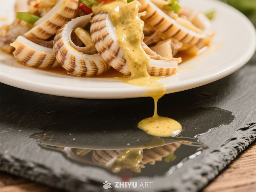 鱿鱼圈配酱汁，精致美食呈现 1759