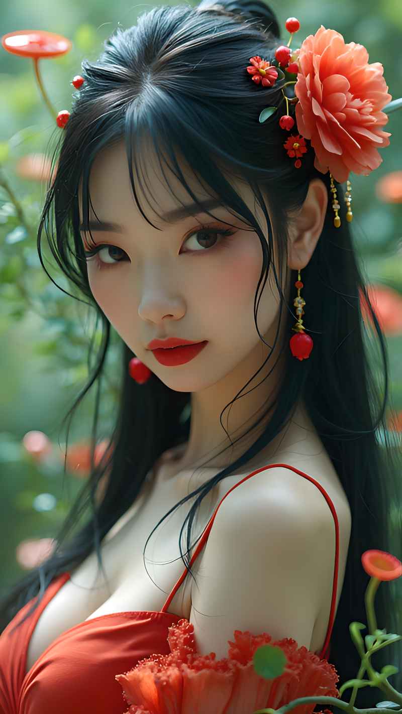 红色女郎户外拍摄 6
