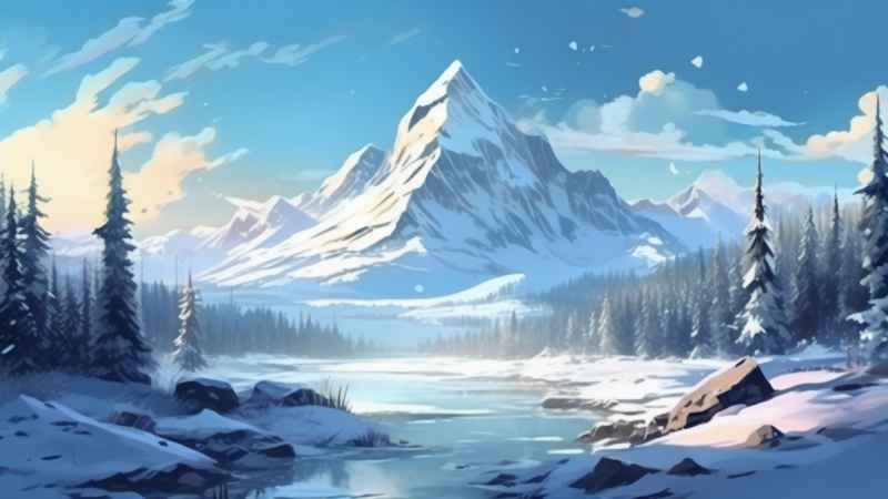 插画冬季背景图 21