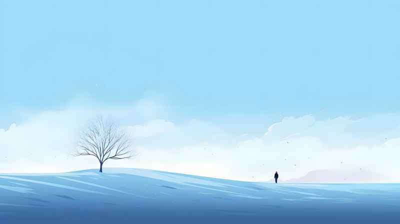 冬季唯美雪景创业插画 89