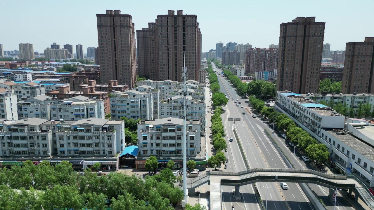 河南许昌城市风光地标建筑航拍 