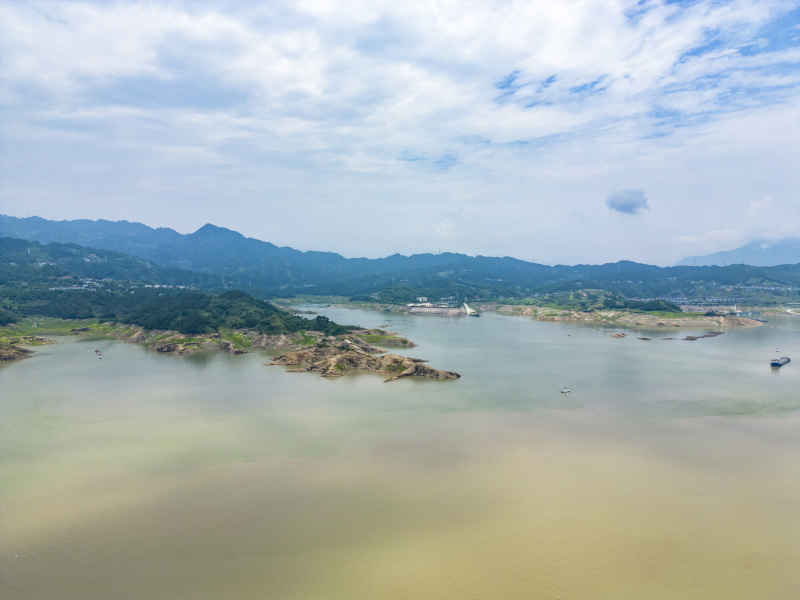 湖北长江三峡风光航拍图 