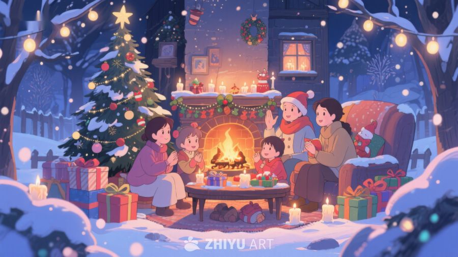 冬夜家庭围炉共度温馨圣诞 36