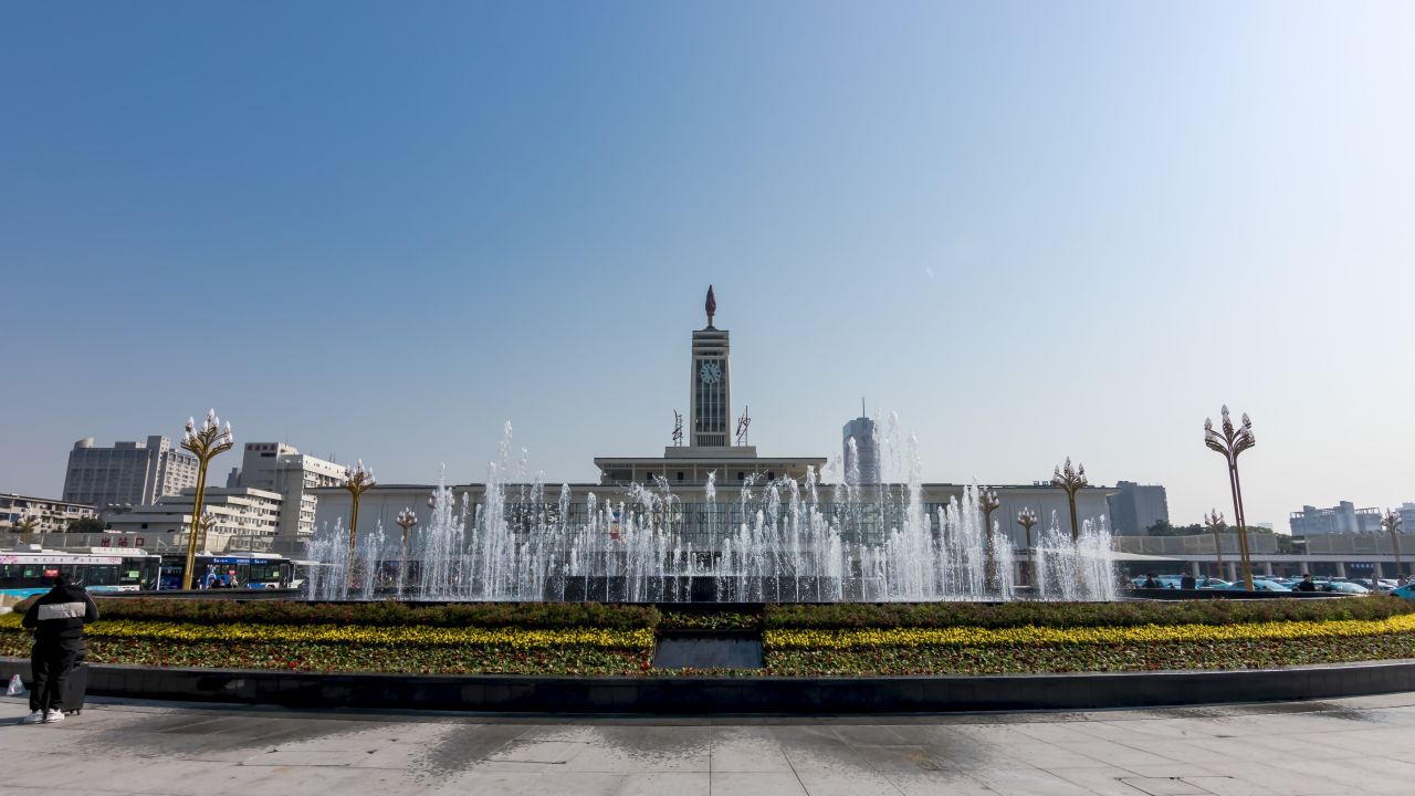 湖南长沙火车站延时摄影