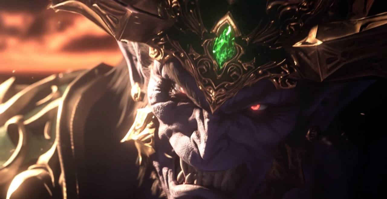 紫皮生物金色盔甲红眼尖牙狰狞