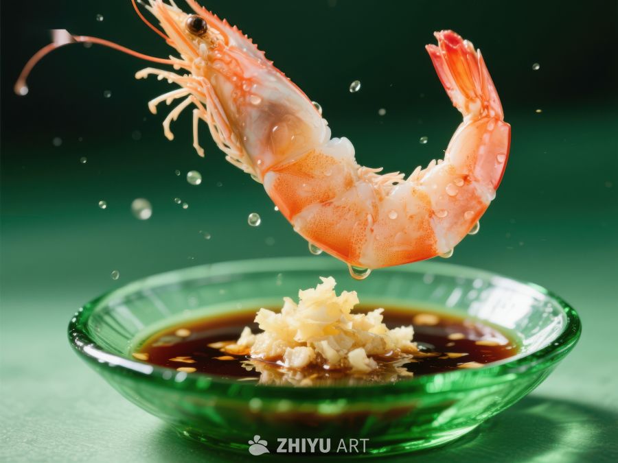 虾跃入蘸料，瞬间美味 982