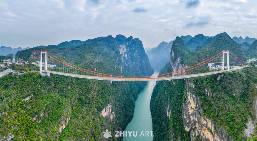 航拍贵州北盘江大桥 关兴公路上的大桥 13