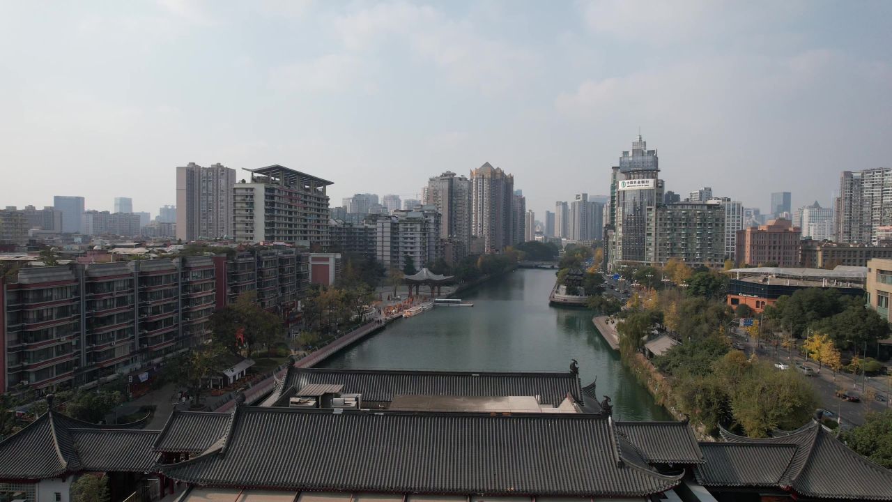 成都安顺桥地标建筑航拍