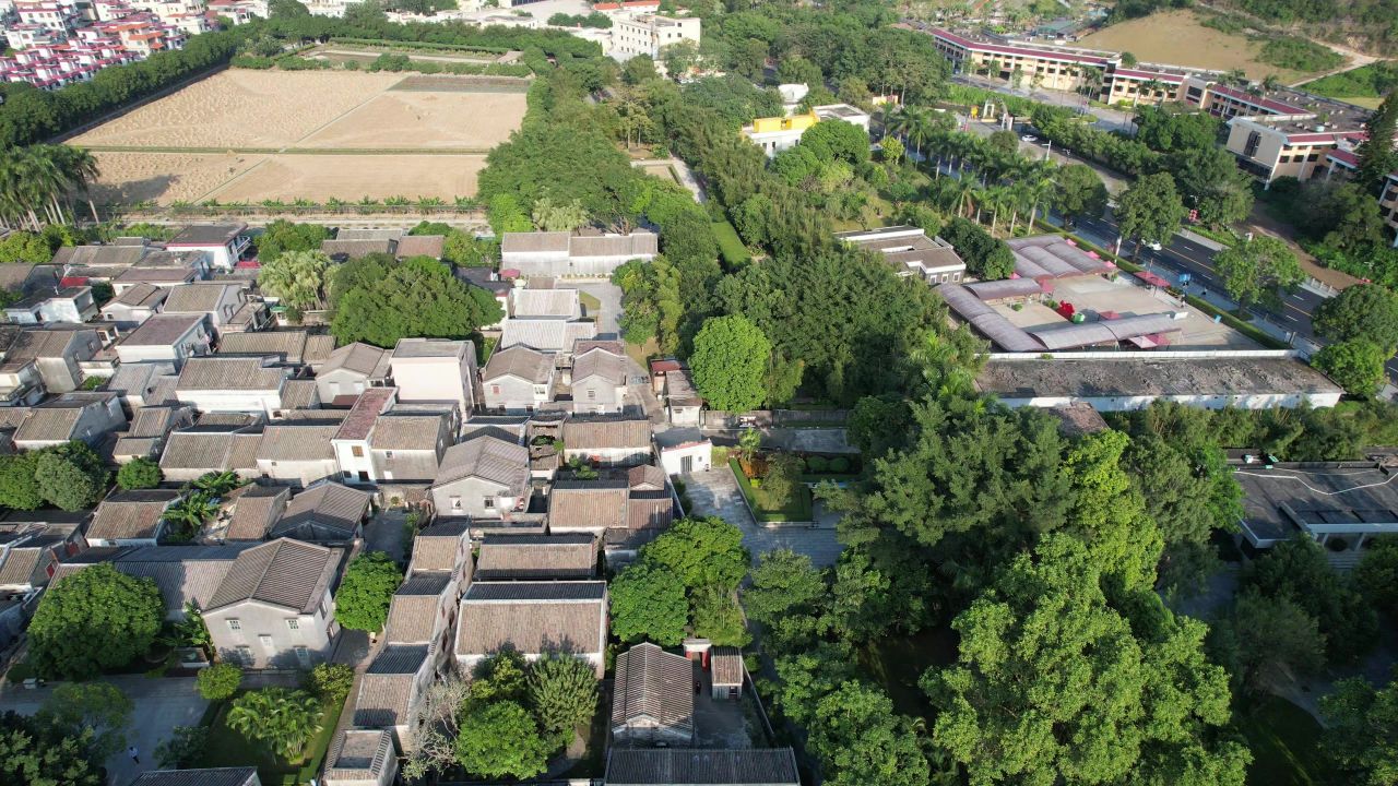 广东中山孙中山故里旅游区航拍