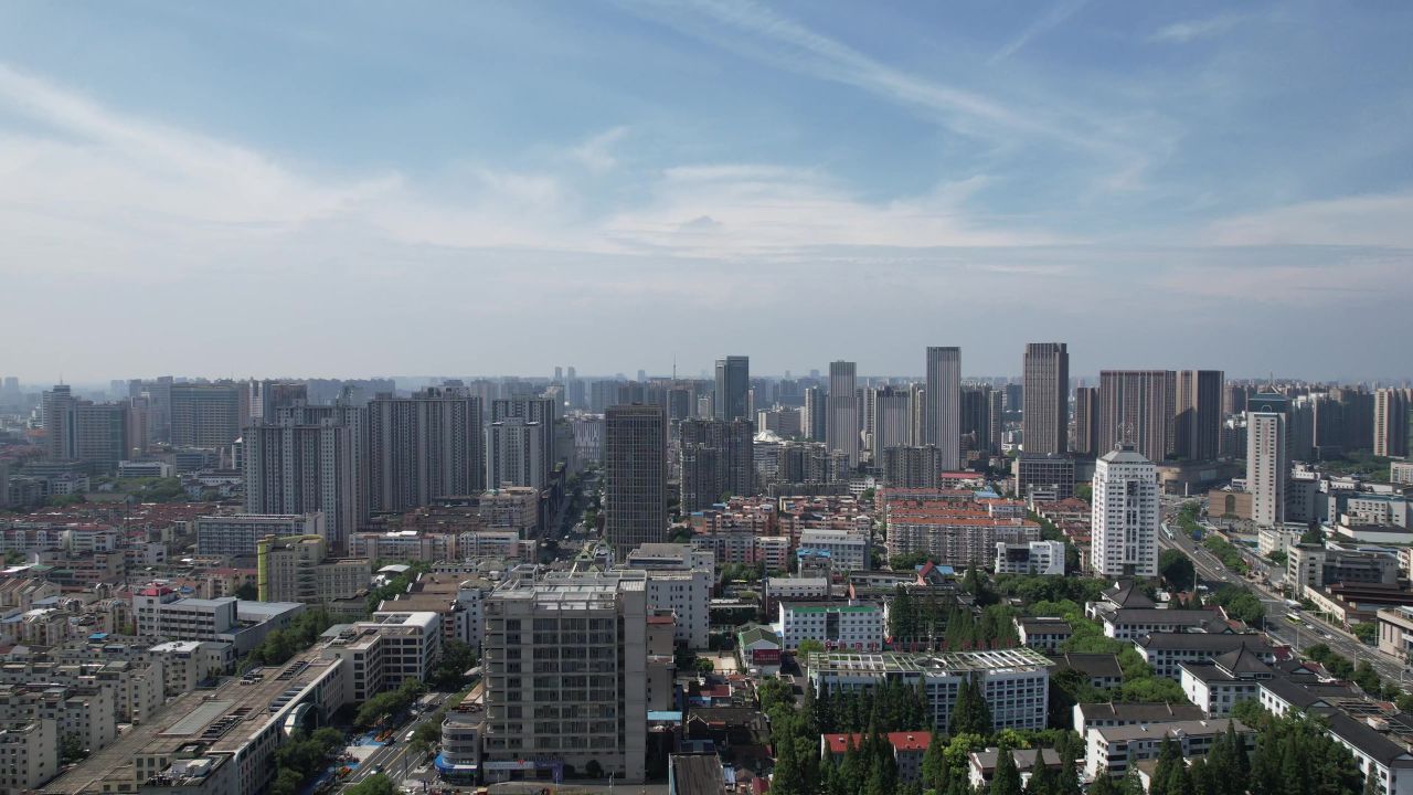 江苏常州城市交通航拍