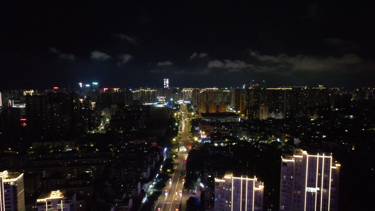 江西赣州城市夜景航拍