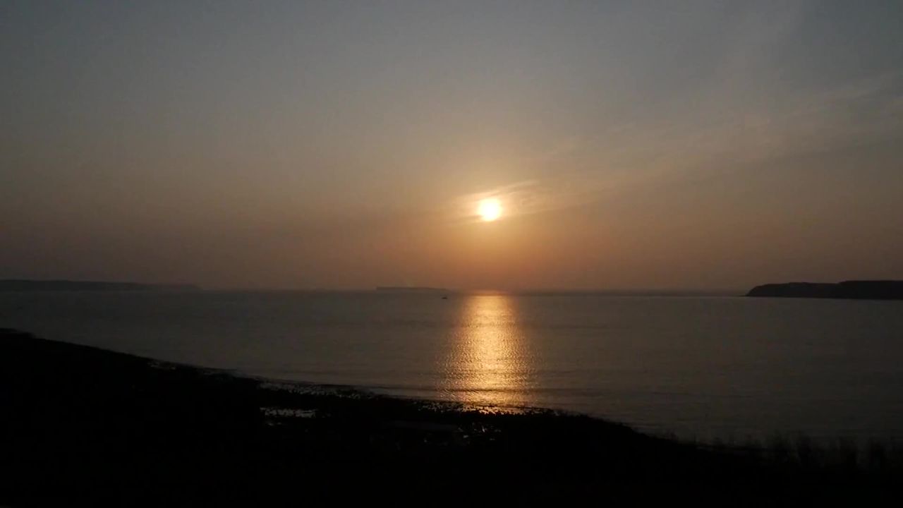 日落縮時海邊
