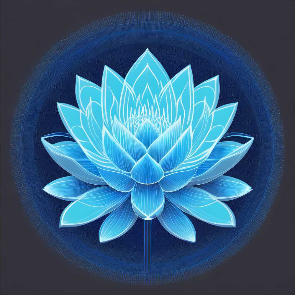 荧光睡莲的蓝色刻度矢量