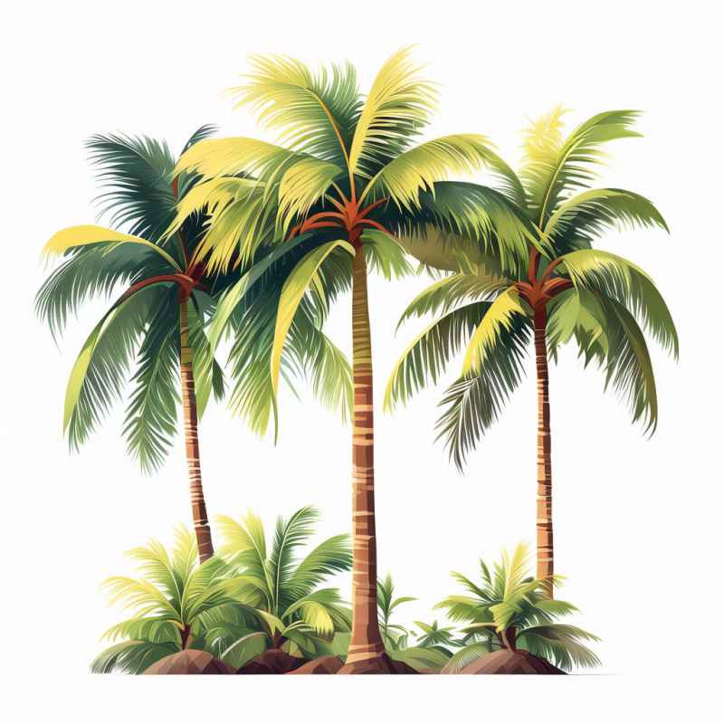3棵热带椰子树元素插画 6