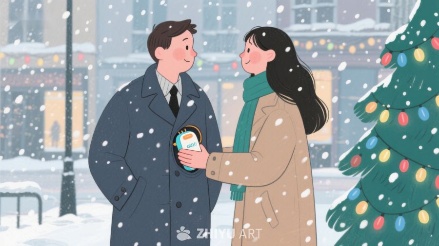 雪中情侣温馨互动 518