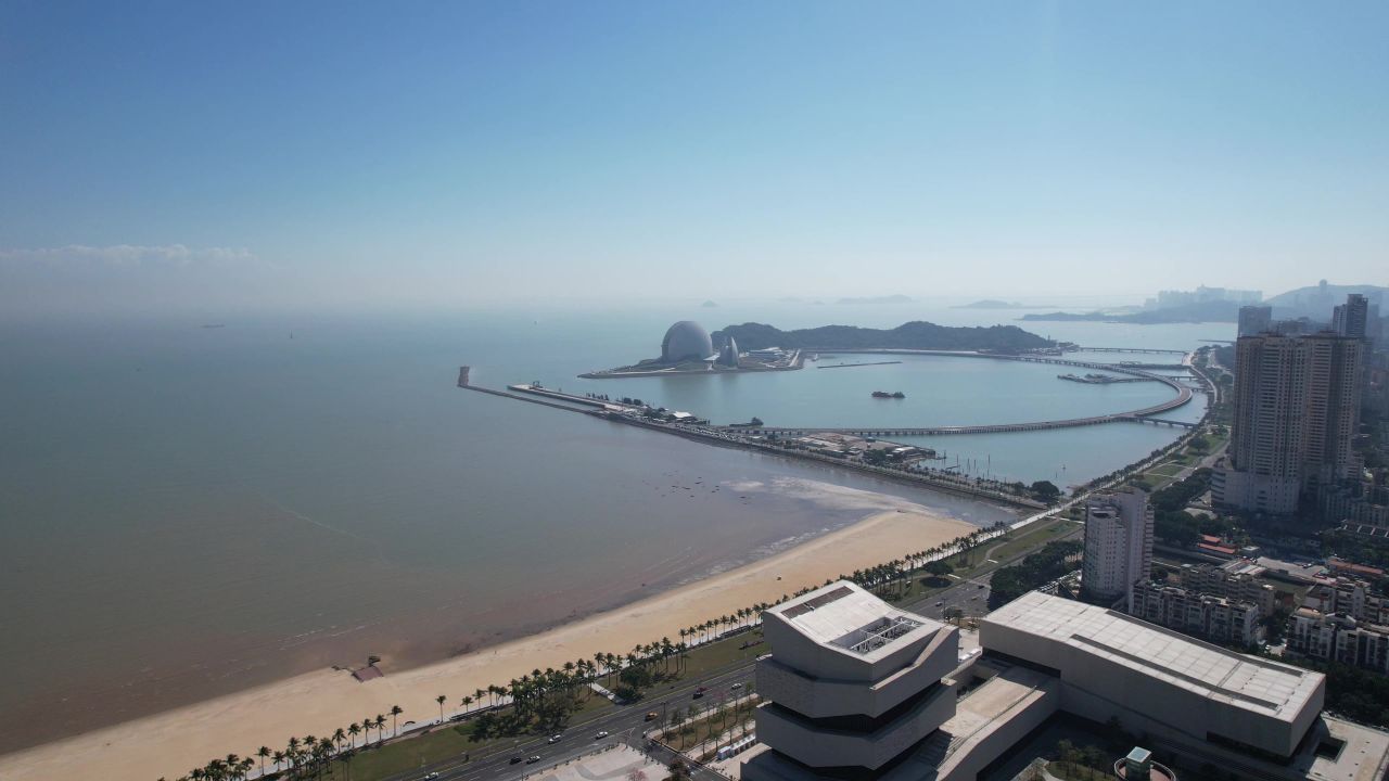 广东珠海城市风光航拍 
