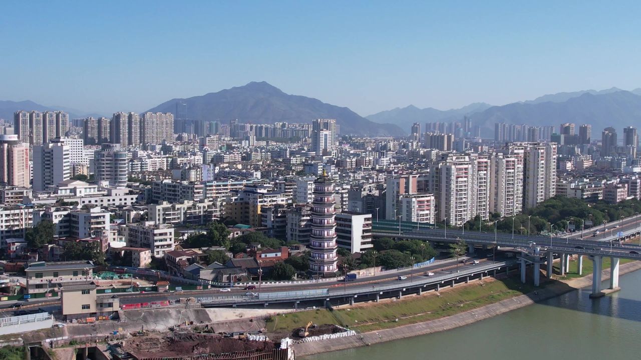 广东肇庆城市风光旅游景区航拍 