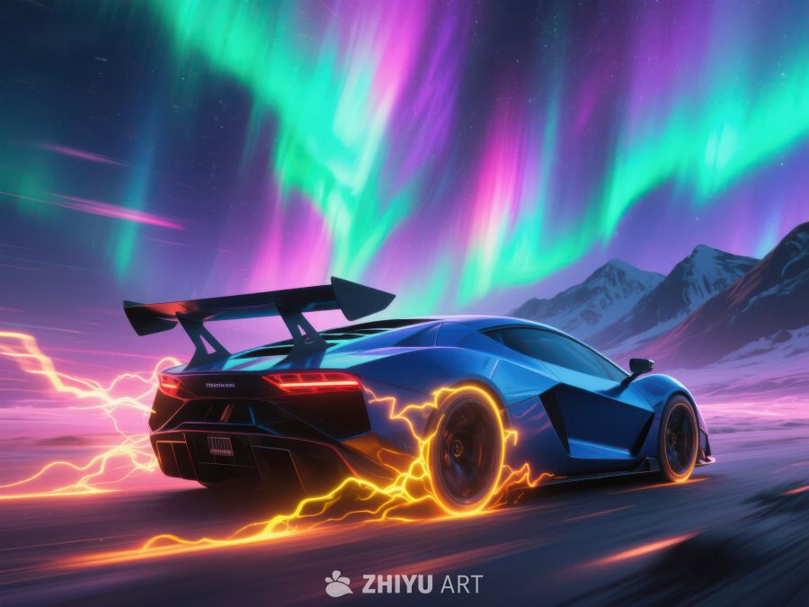 极光下的疾驰超跑 172