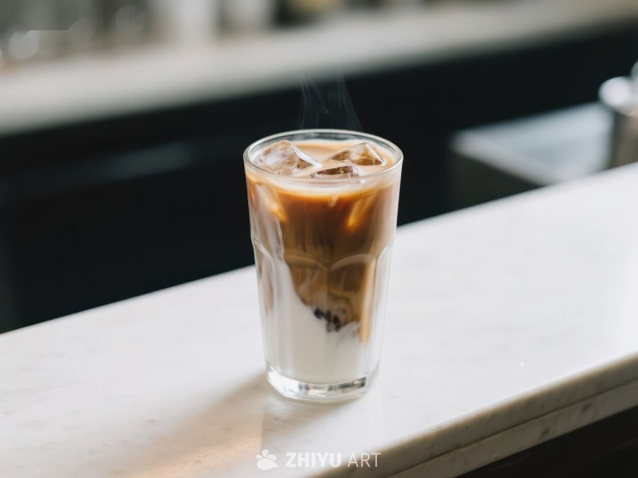 冰咖啡杯中的热气 14