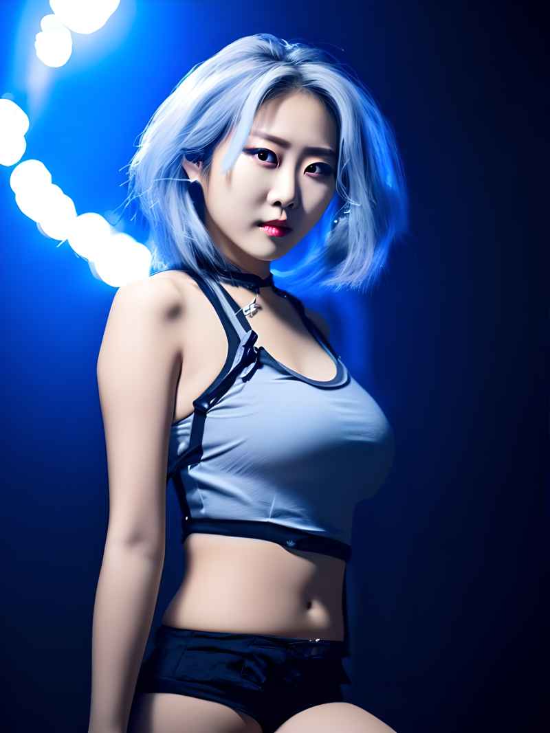 蓝色夜光时尚美女达人 4