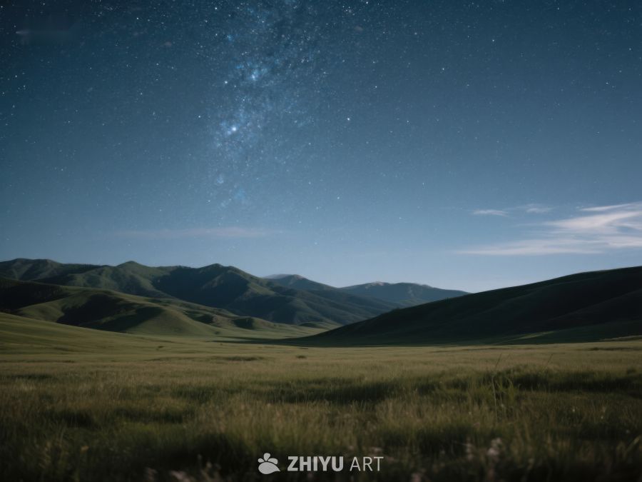 星空下的草原与远山 167