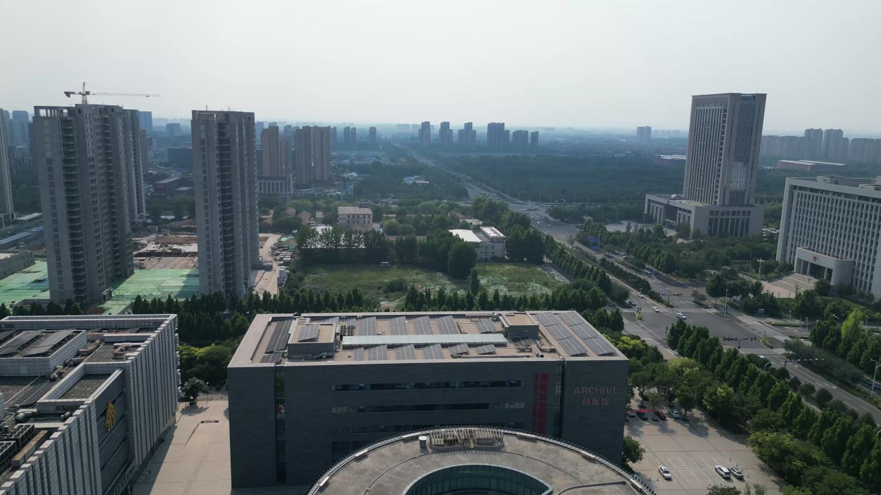 航拍淄博各大场馆
