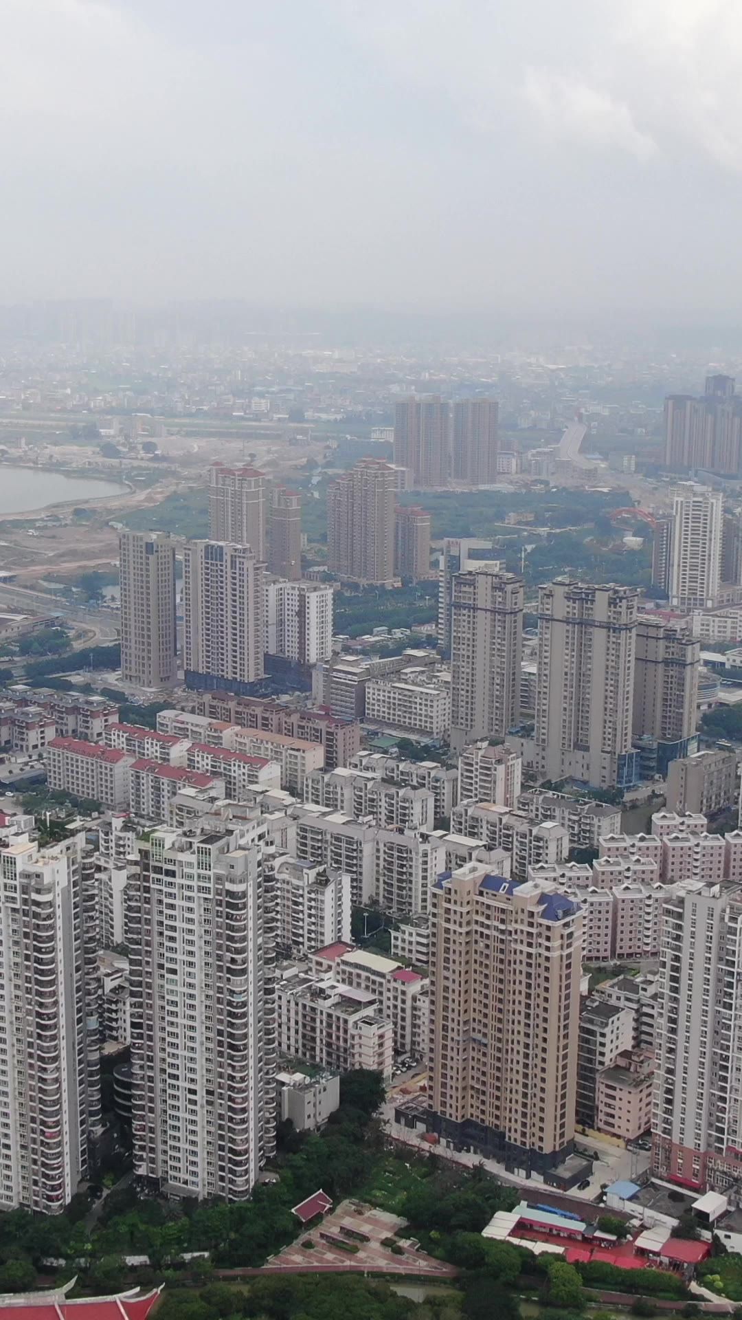 福建莆田城市风光竖屏航拍