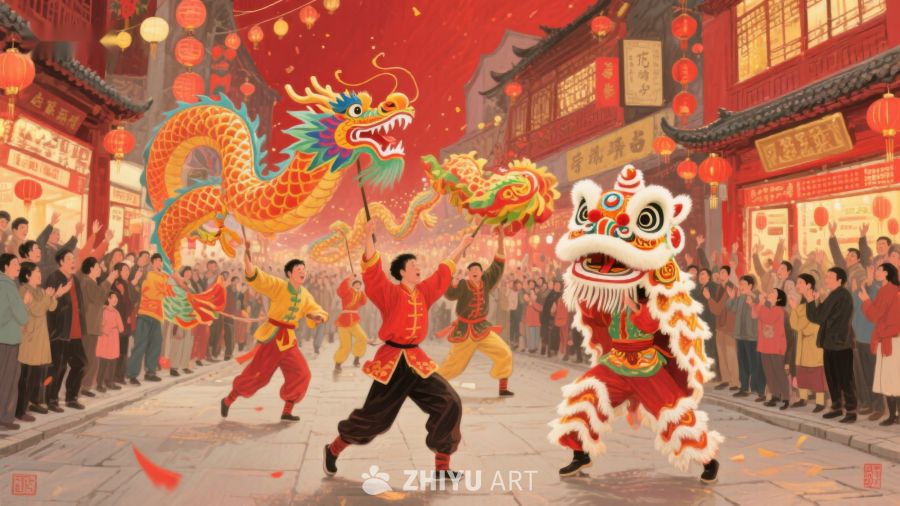 春节庆典：舞龙舞狮热闹非凡 116
