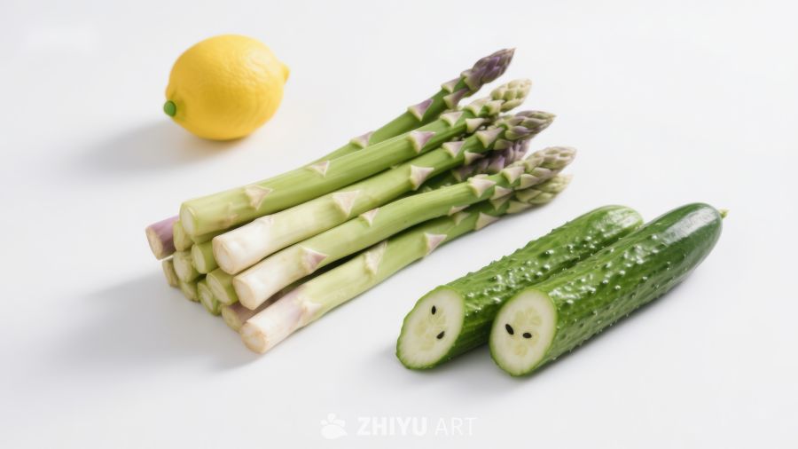 新鲜蔬菜与柠檬静物