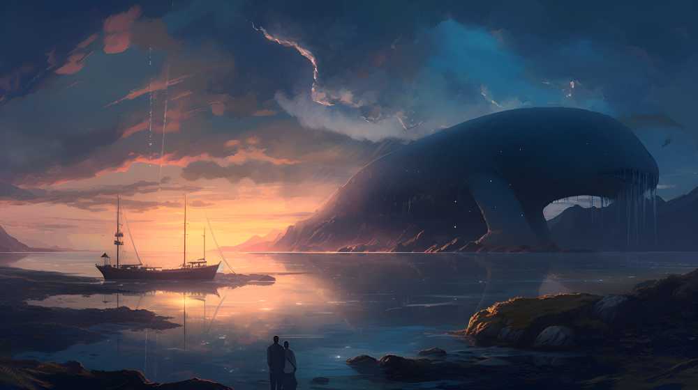 蓝鲸唯美背景
