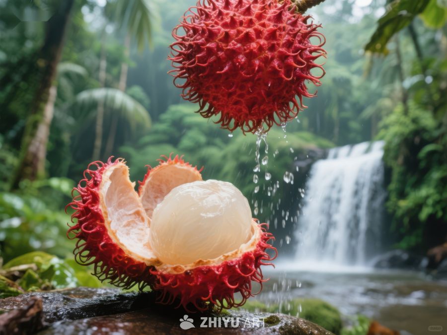 热带雨林中的新鲜红毛丹 476