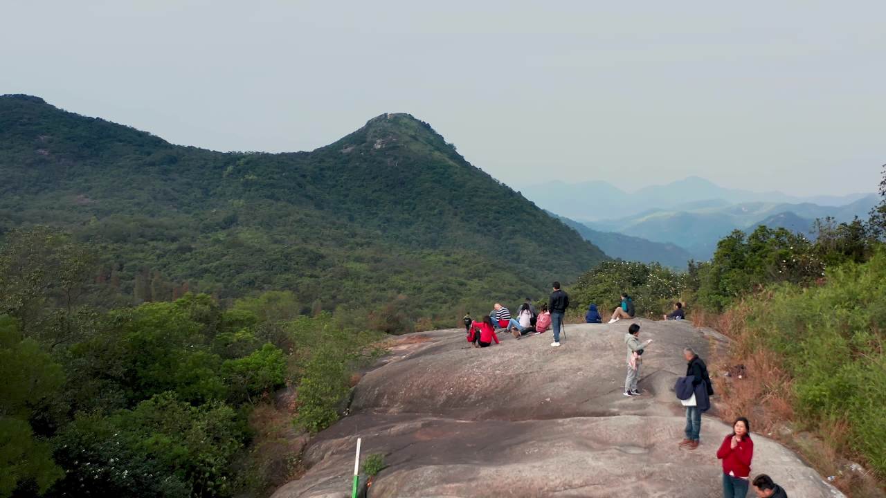 中山市五桂山白骨顶航拍 一
